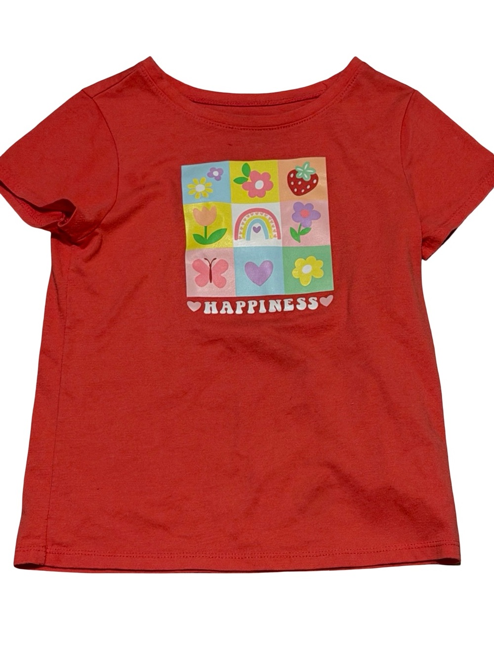 Garanimals Girls 5T Coral Knit Happiness Graphic Tee Short Sleeve Playwear